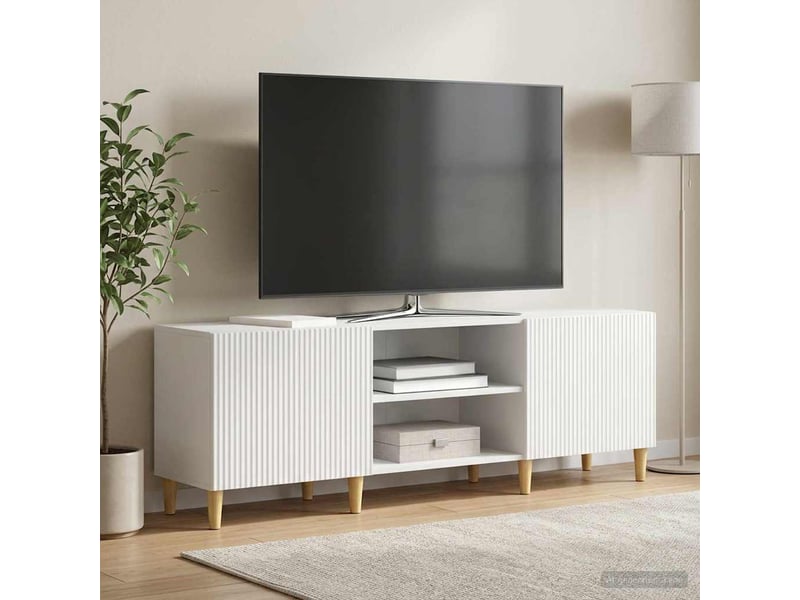  Meuble tv - banc tv - meuble de rangement blanc 150 x 31 x 50 cm bois d'ingénierie  - Conforama D