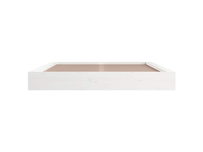  Lit double- lit adulte -  cadre de lit sans matelas blanc 140x200 cm bois massif  - Conforama C