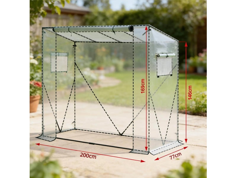  Serre de jardin 200x77x169 cm démontable métal verte  - Conforama E