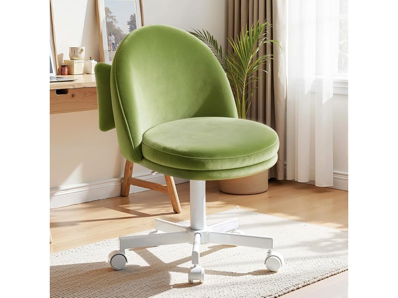 Gtplayer chaise de bureau domestique sans accoudoirs, avec dossier, hauteur réglable, velours - vert CH710-GE-VL - Conforama A