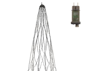 Ecd germany guirlande lumineuse led pour mât, sapin de noël lumineux, 8 m, 1440 leds lumière blanc chaud, minuterie, 8 modes, avec télécommande, éclairage forme d'arbre pour extérieur jardin