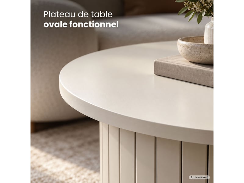  Table basse nubo cachemire 48 cm ronde cannelée 48x48x42 cm NUBO - Conforama D