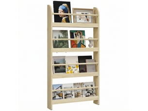 Bibliothèque murale à 4 étagères, bibliothèque pour enfants pour la maison ou le bureau, charge maximale 30 kg, 59 x 12 x 113 cm, couleur naturelle