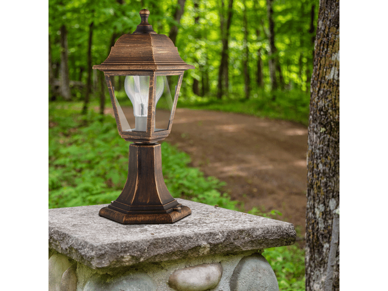  Lanterne de muret extérieur fabrilamp albahaca or vieilli, 1 x e27, ip44, 41,5 x 16,5 x 16,5 cm 125871016 - Conforama E