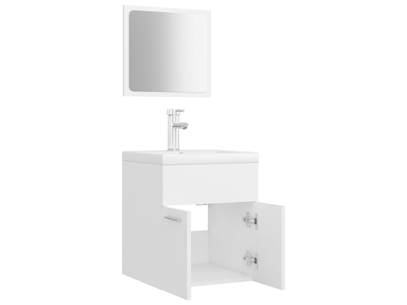 Ensemble de meubles de salle de bain blanc aggloméré cf63895 - Conforama D
