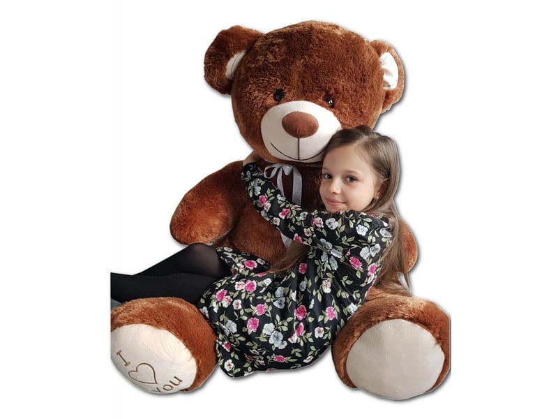  Nounours en peluche énorme teddy bear 75+85 marron 250846 - Conforama B