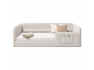 Lit simple 90x200 cm coloris beige