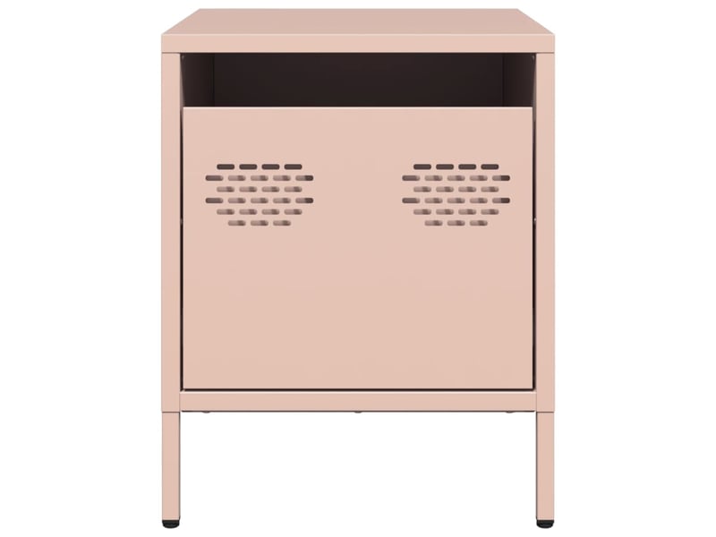  Table de chevet - cabinet de chevet - table de nuit rose 35x39x43,5 cm acier  - Conforama D