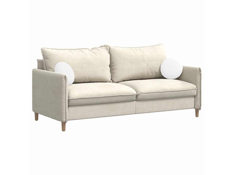  Lot de 2 coussins de siège, coussins décoratifs tissu blanc ø30 x 13 cm cf59762  - Conforama C