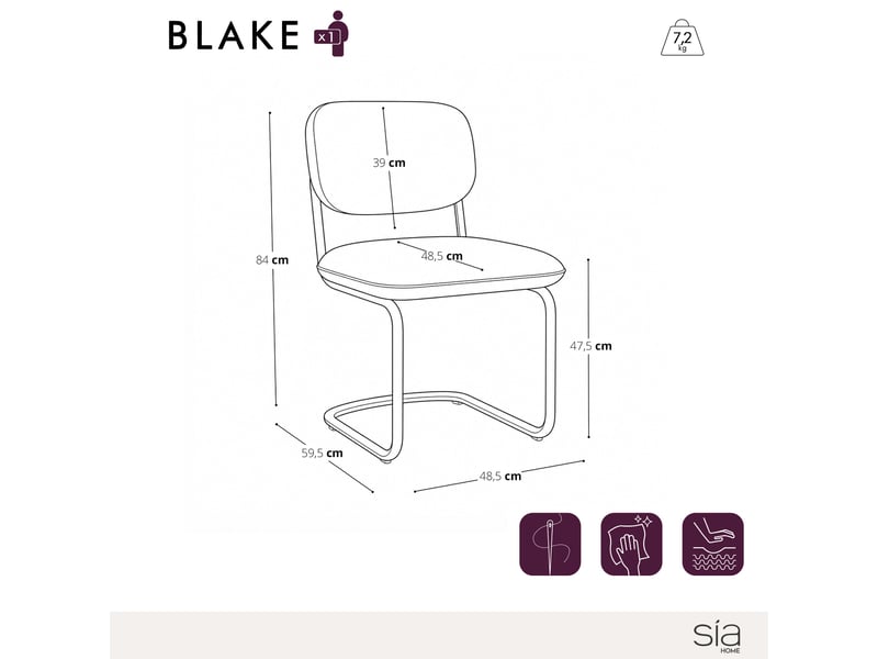 Lot de 2 chaises en velours texturé kaki blake SC63VTK - Conforama E