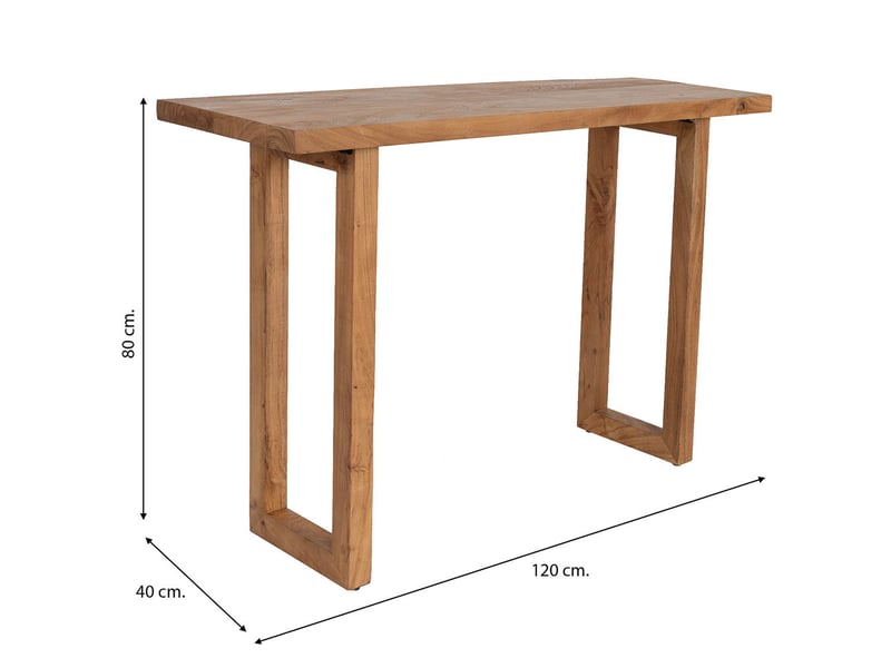  Console d'entrée en bois d'acacia marron 120x40x80h cm  - Conforama C