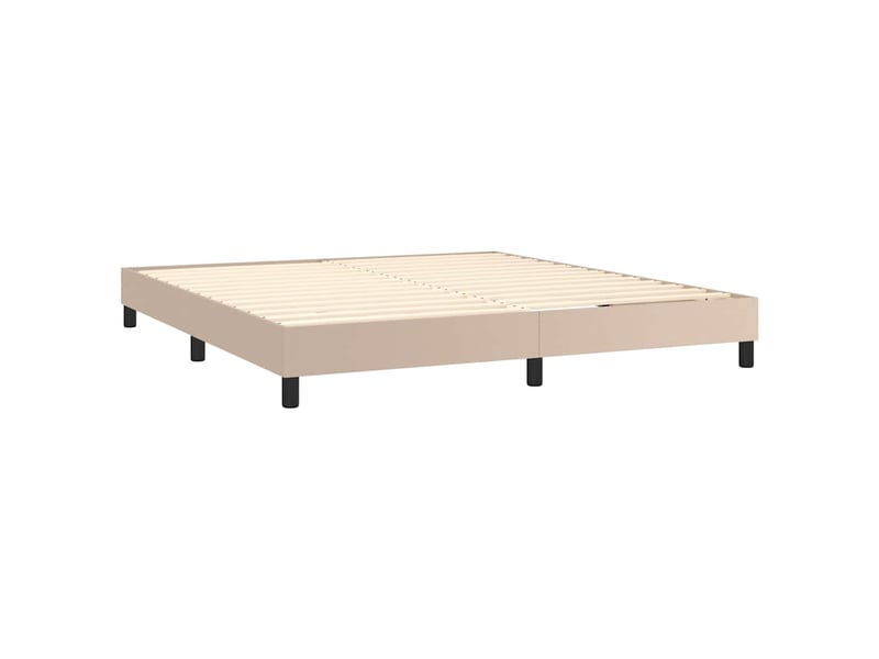  Lit double- lit adulte -  cadre de lit à lattes cappuccino 160x200 cm similicuir  - Conforama C
