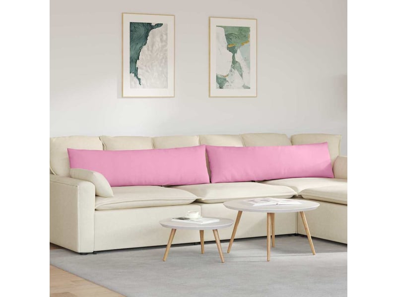  Lot de 2 coussins de canapé, coussins décoratifs tissu rose 145 x 40 cm cf58929  - Conforama B