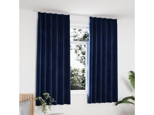 Lot de 2 rideaux occultants, rideaux black-out et crochet velours bleu foncé 140x175cm cf44926
