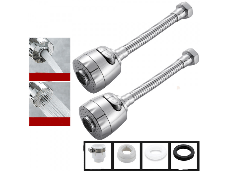  Aérateur de robinet, tête de bec de robinet rotative à 360°, 2 modes, convient pour la cuisine et la salle de bain, 2 pièces (étendu)  - Conforama A