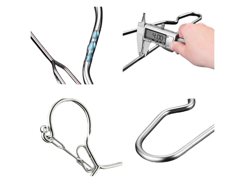  Ccykxaa lot de 10 16.5 cintres métalliques - capacité de charge de 11,3 kg - t = 4 mm - en acier inoxydable - fin et résistant au vent - crochets métalliques - 42 cm - argenté  - Conforama C