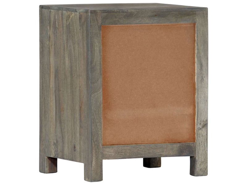  Table de chevet - cabinet de chevet - table de nuit gris 40x30x50 cm bois de manguier massif  - Conforama C