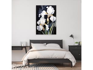 Tableaux, iris blancs fleurs plantes nature 40x60