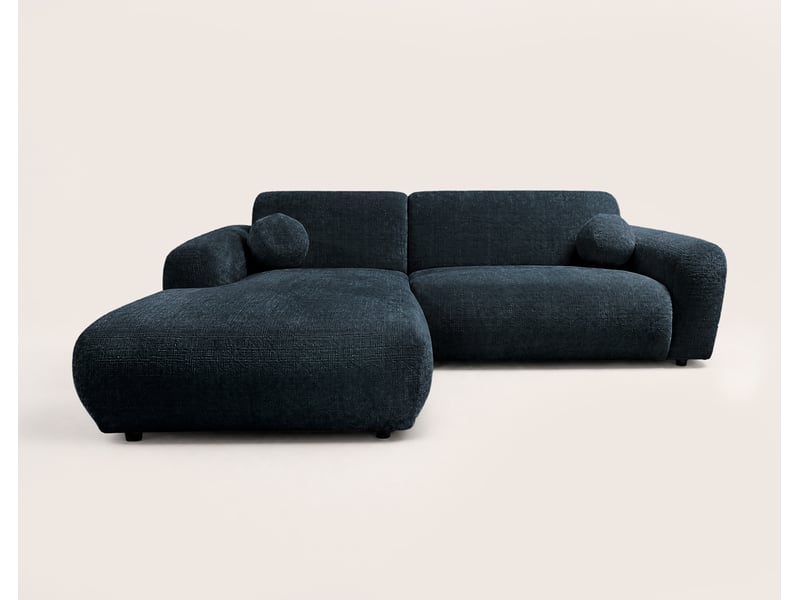  Louise - canapé d'angle gauche 4 places en velours texturé - best mobilier - bleu LOUISE - Conforama E