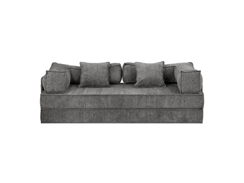 Canapé-lit convertible 3 places, sofa de sol modulaire, coussins amovibles,207x106x68cm,gris foncé - Conforama A