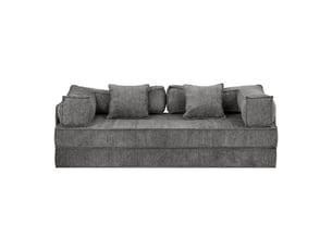 Canapé-lit convertible 3 places, sofa de sol modulaire, coussins amovibles,207x106x68cm,gris foncé