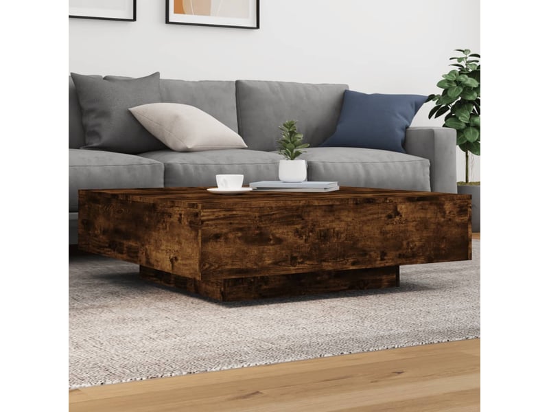  Table basse | table d'appoint salon chêne fumé 100x100x31 cm bois d'ingénierie  - Conforama B