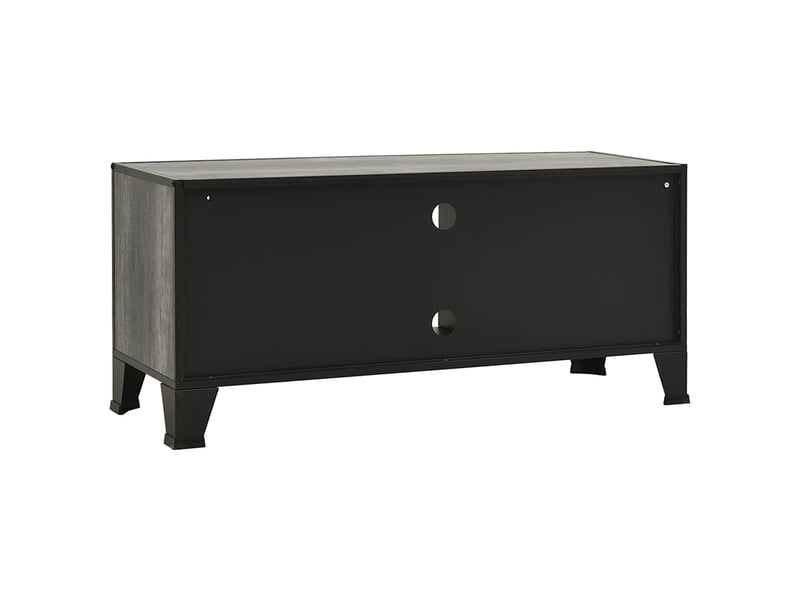  Meuble tv - banc tv - meuble de rangement gris 105x36x47 cm métal et mdf  - Conforama E