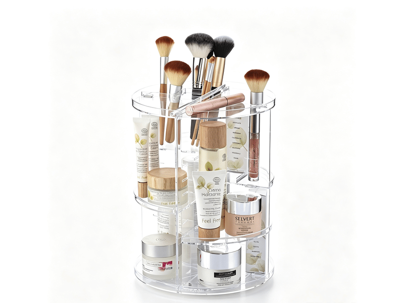  Organiseur de maquillage rotatif rolkup innovagoods transparent 30 cm V0103592 - Conforama A