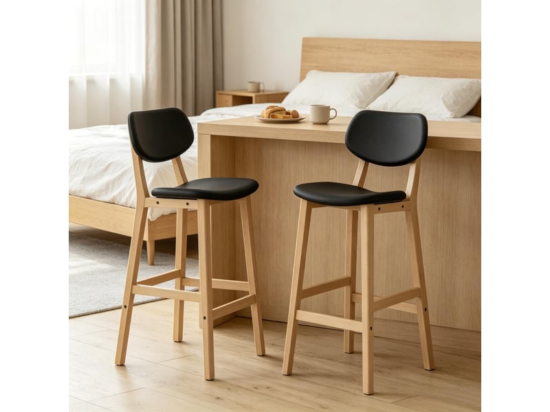  Tabourets de bar élégance lot de 2, stables, sièges rembourrés épais, chaises salle à manger modernes  - Conforama D