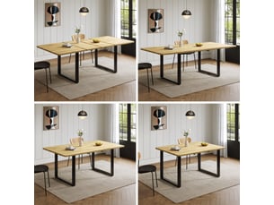 Table à manger extensible 140180 ou 220 × 80 cm, bois naturel