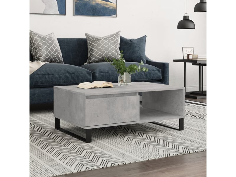  Table basse rectangulaire | table de salon gris béton 90x60x35 cm bois d'ingénierie shl5894  - Conforama B