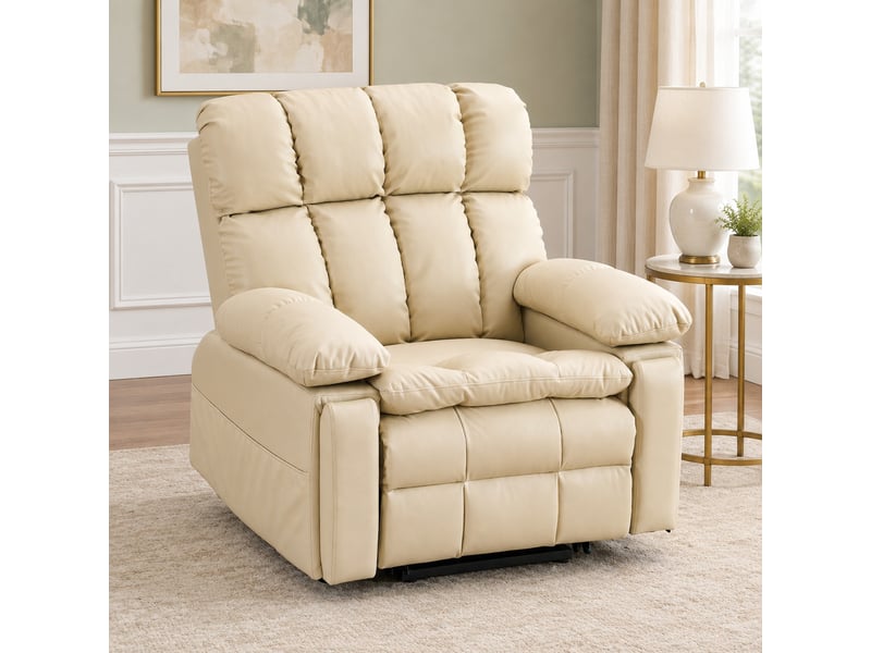  Fauteuil relax électrique,109x107x109 cm,avec aide au lever et massage,beige  - Conforama B