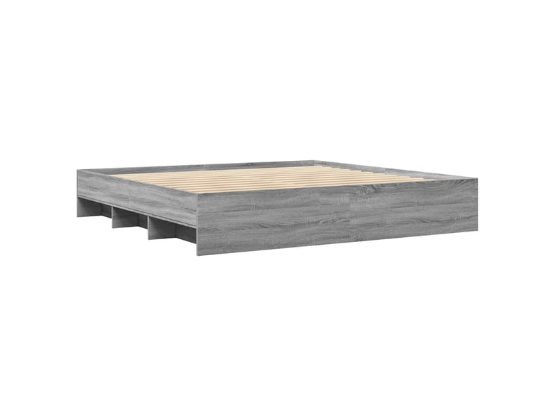  Lit double- lit adulte -  cadre de lit sans matelas sonoma gris 200x200 cm  - Conforama C