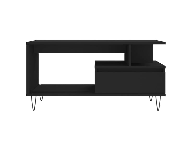  Table basse | table de salon noir 90x49x45 cm bois d'ingénierie  - Conforama E