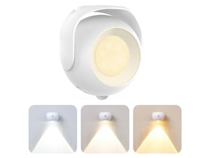 Projecteur led à détecteur de mouvement - éclairage de sécurité sans fil, piles, pour escalier, couloir, garage, entrée, blanc