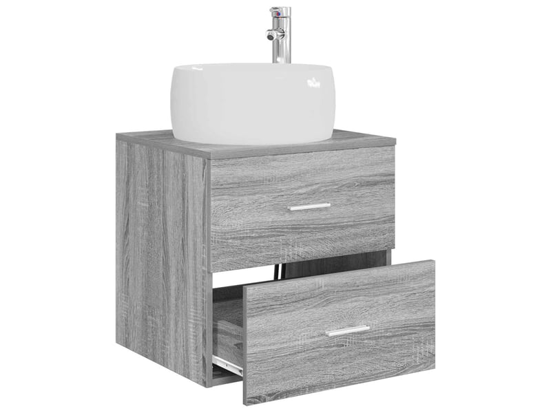  Vanité de lavabo mural, meuble de rangement sonoma gris 49.5x44.5x66 cm shl3962  - Conforama C