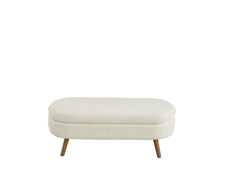 Banc coffre de rangement en tissu chenille beige 110x40x42 cm W3349P455064 - Conforama B