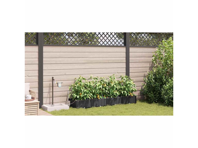 Jardinière - cache-pot de jardin 4 pcs noir 160 x 40 x 22 cm pp - Conforama D