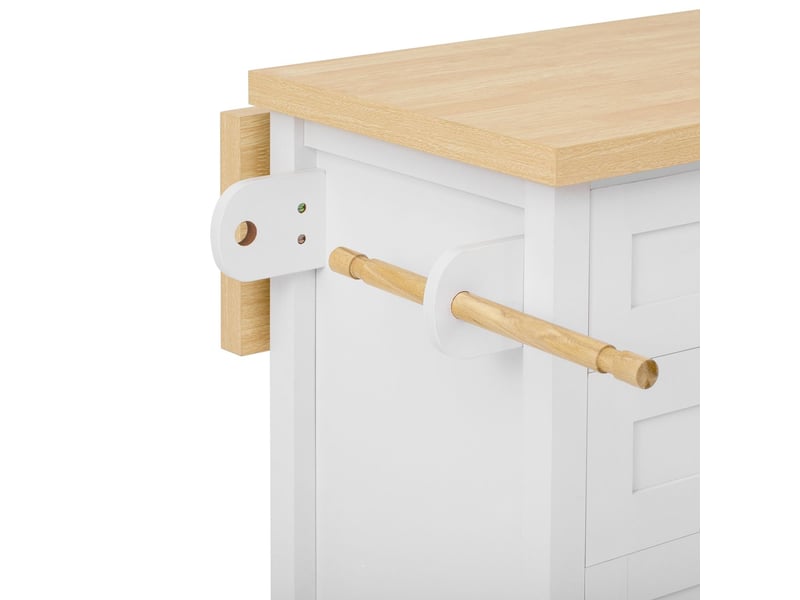 Desserte de cuisine chariot de cuisine mobile sur roulettes table à manger extensible tiroirs multifonctions coloris blanc - Conforama C