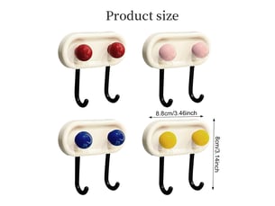 4 petites colorés crochets muraux, crochet adhésif mural pour salle de bain, cuisine, porte, plafond, salon, rangement, sans percer ni clous, multicolore