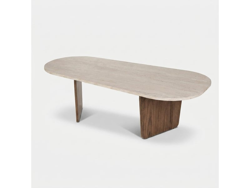  Table de salon ovale en mélamine 130x65 ovalis  - Conforama A