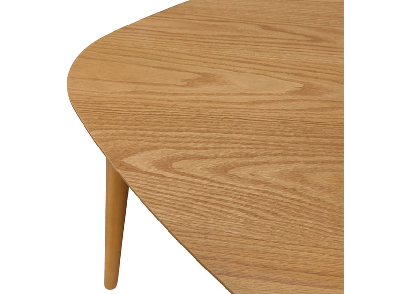  Table à manger triangulaire bois d'hévéa placage chêne 6 places naturel - ninon  - Conforama C