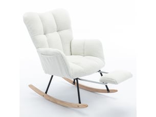 Fauteuil relax manuel   Tissu bouclette blanc