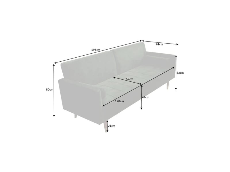  Canapé droit atelia vert foncé convertible – canapé-lit design en velours avec structure en bois massif  - Conforama C