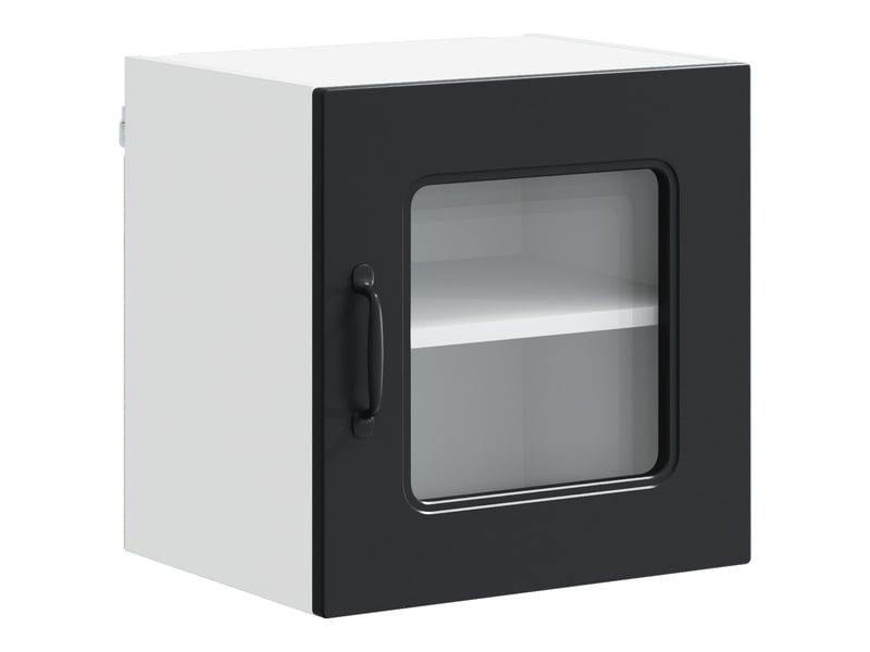 Meuble mural de cuisine | armoire de cuisine 2 pcs noir bois d'ingénierie shl2696 - Conforama E