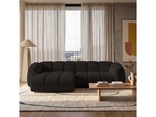 Selsey millma - canapé d'angle - 300 cm - velours marron