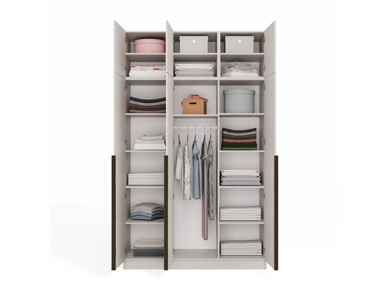  Senso 3d - armoire haute avec rehausse - portes, étagères - 150x250x56,5 cm - beige cachemire  - Conforama E