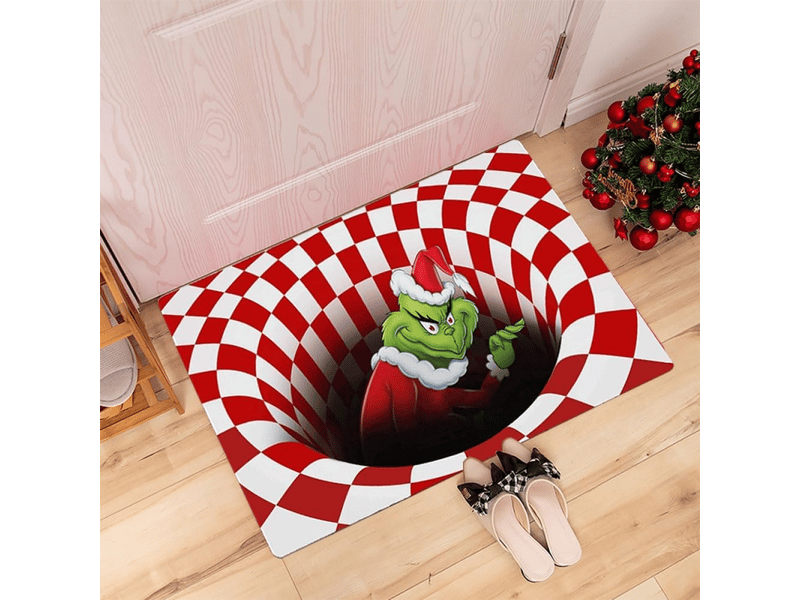  Tapis d'entrée illusion 3d, tapis d'entrée amusant pour décoration de noël, intérieur et extérieur, tapis de bienvenue pour salle de (rouge 40*60cm)  - Conforama E