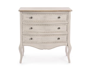 Chiffonnier 3 tiroir(s) HELLIN coloris beige largeur 40 cm hauteur 80 cm