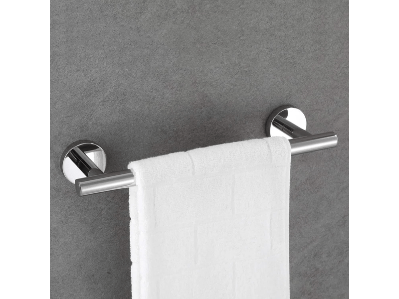  Barre porte-serviettes, porte-serviettes en acier inoxydable, convient pour la salle de bain ou la cuisine (40 cm, argent brillant)  - Conforama B